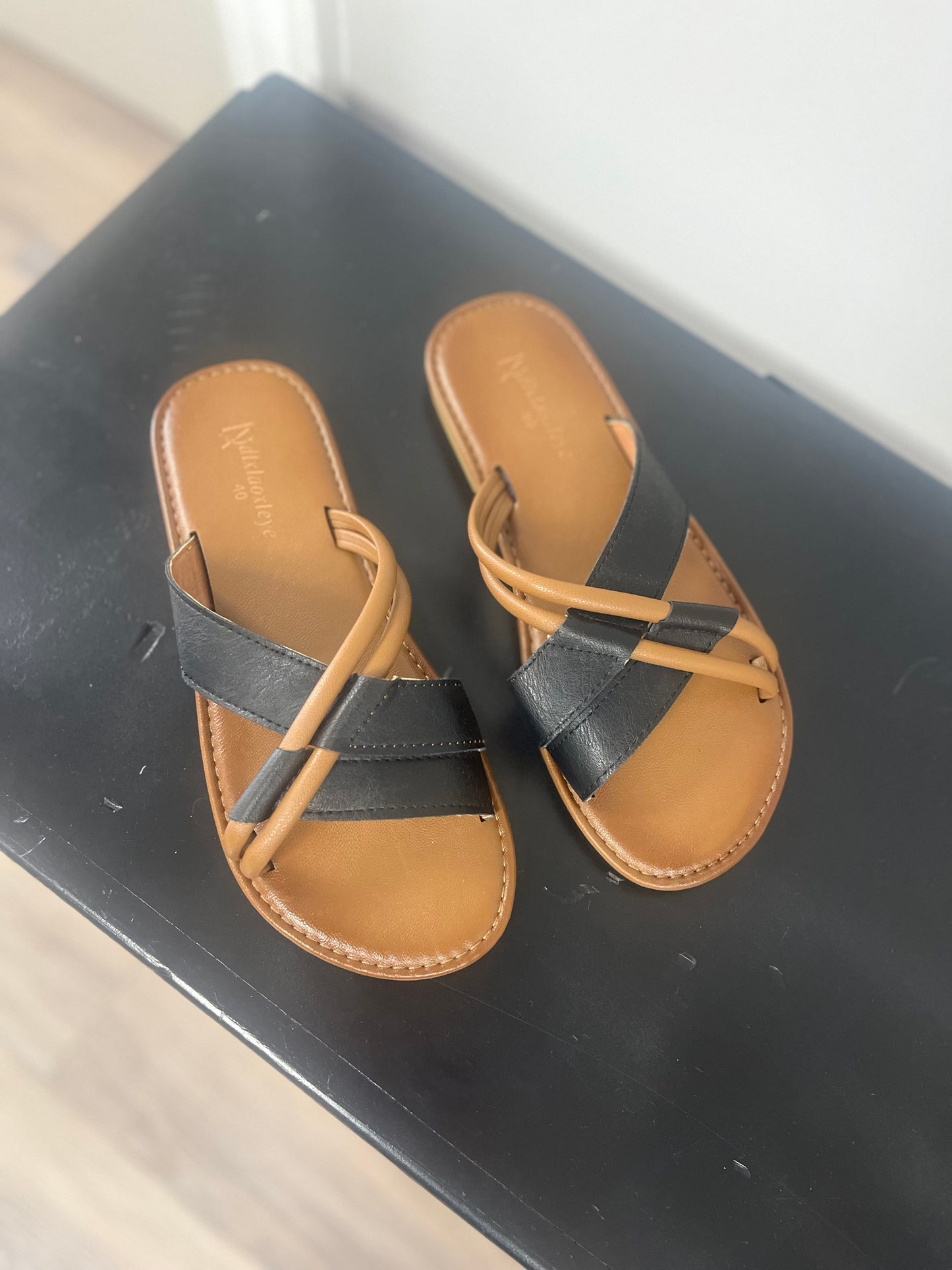 Black and Brown Sandals