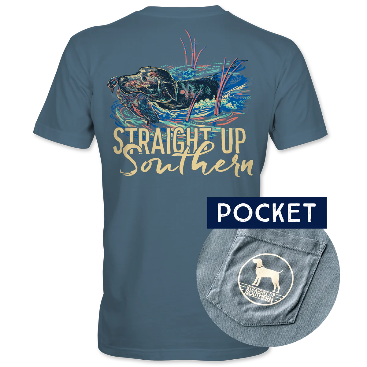Blue straight up southern with pockets