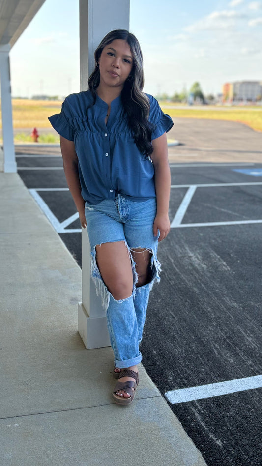 Navy blue blouse