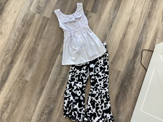Cow print pants set