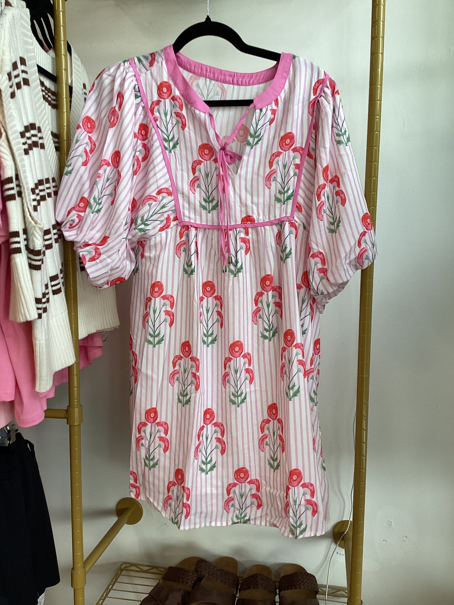 Pink dress with flowers