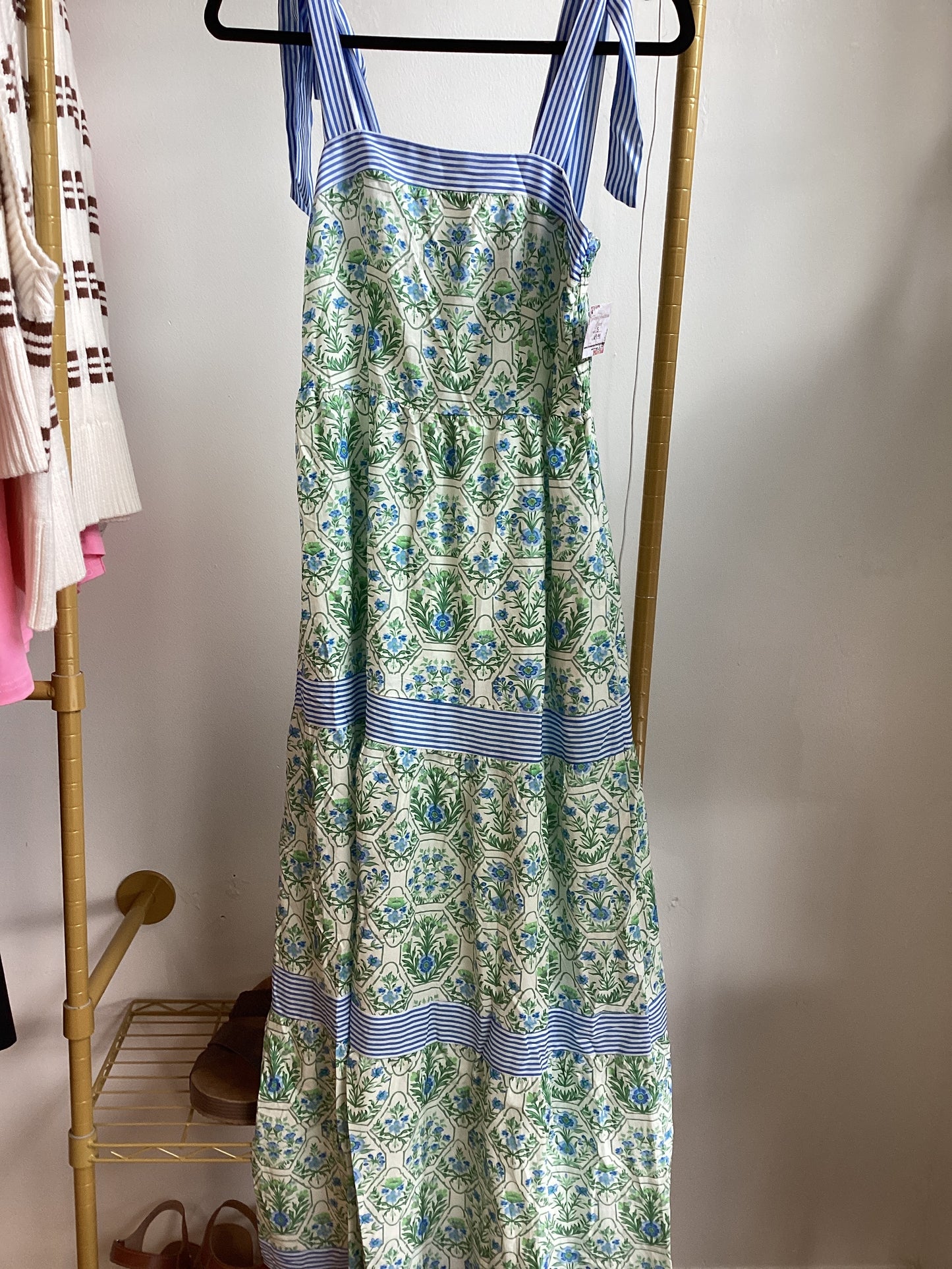 Blue and green flower dress