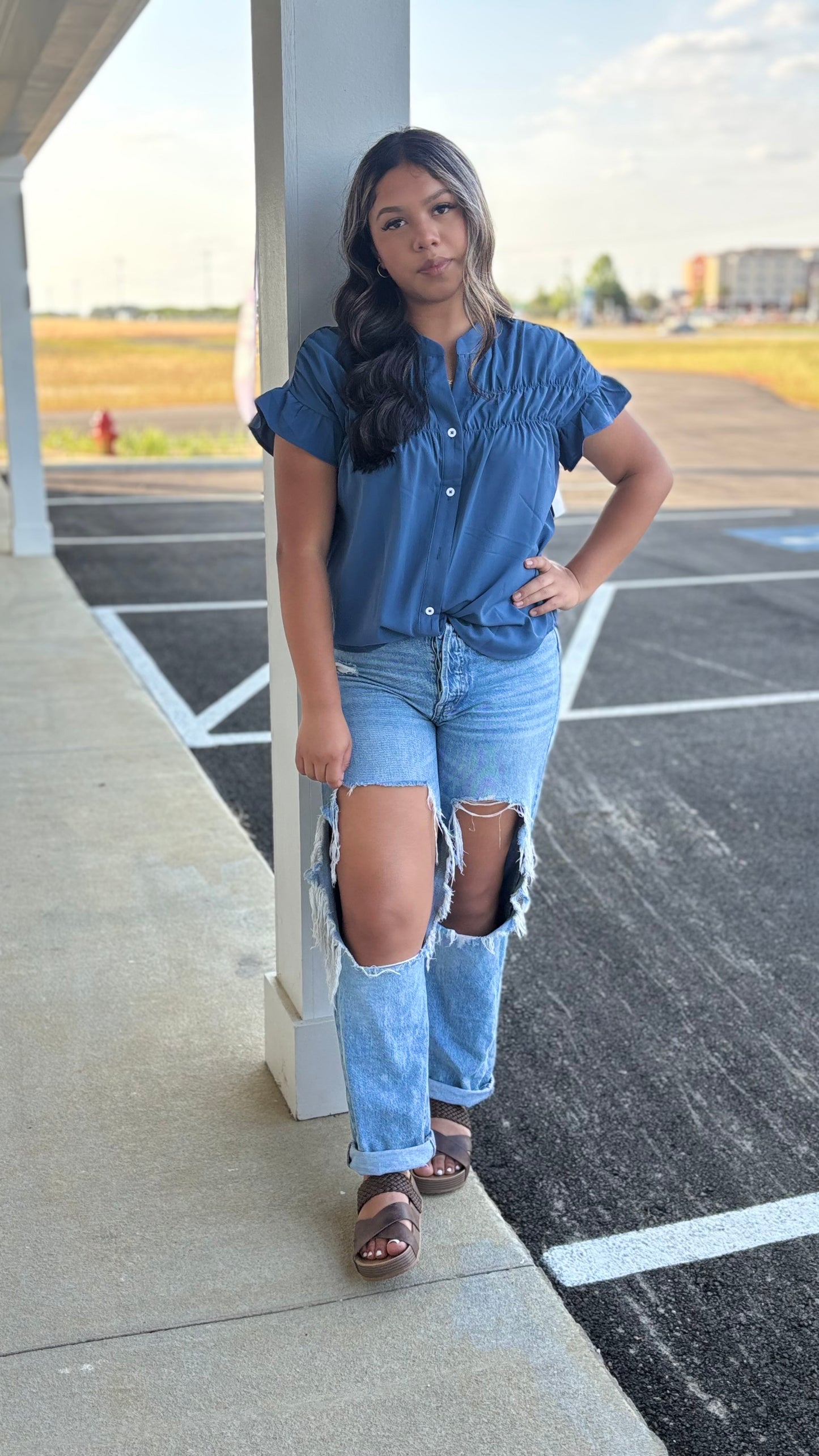 Navy blue blouse