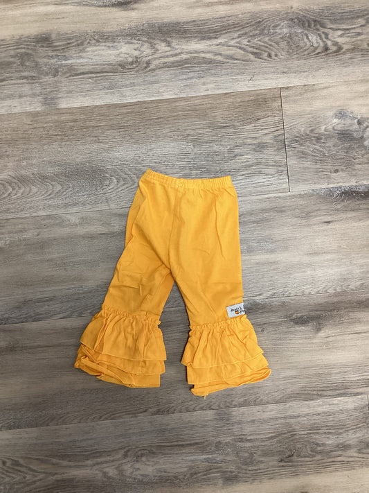 Orange ruffled leggings