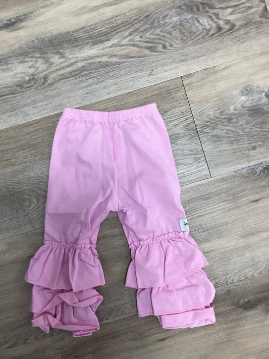 Purple ruffled leggings