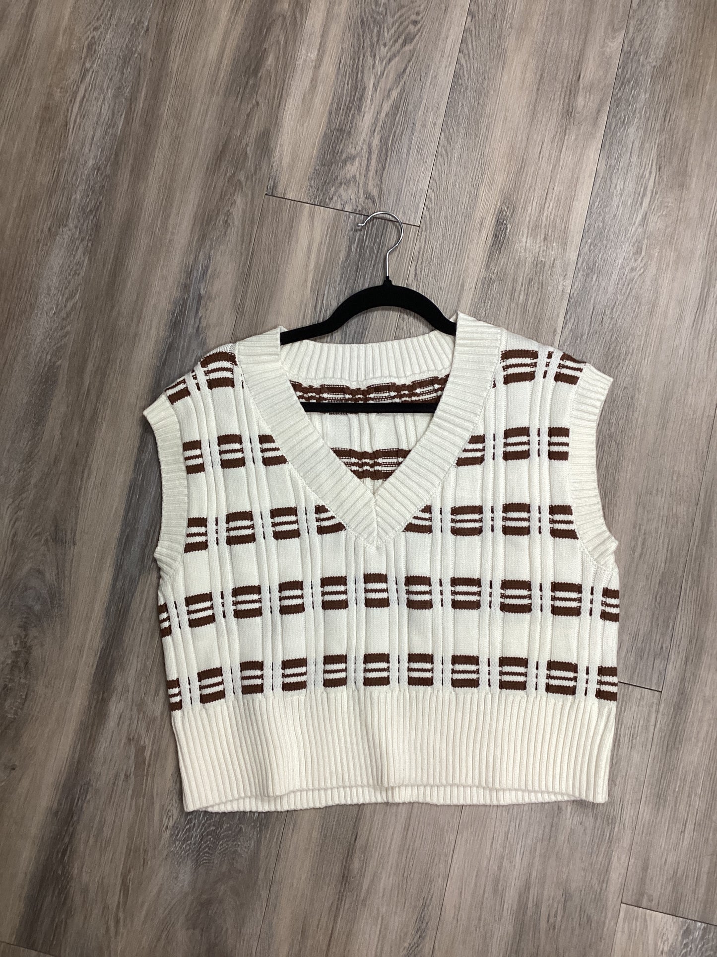 White and Brown Sweater Vest