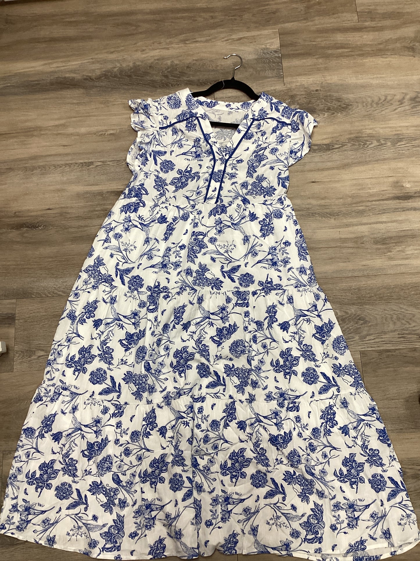 Long Blue Floral Dress