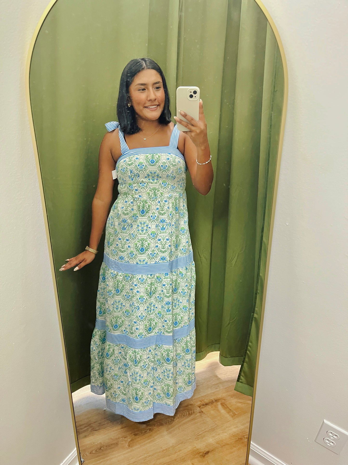 Blue and green flower dress