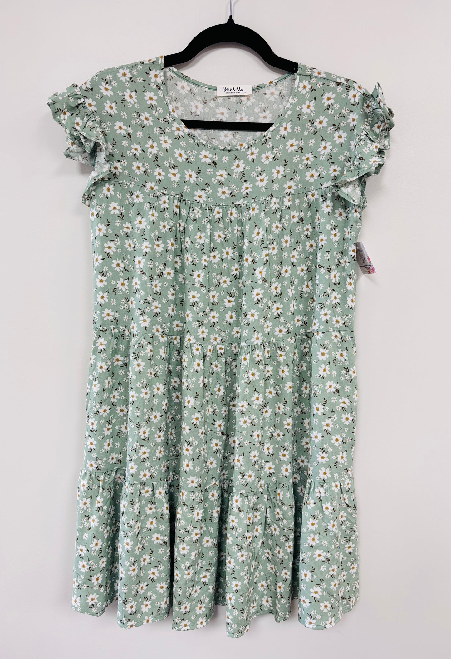 Green floral dress