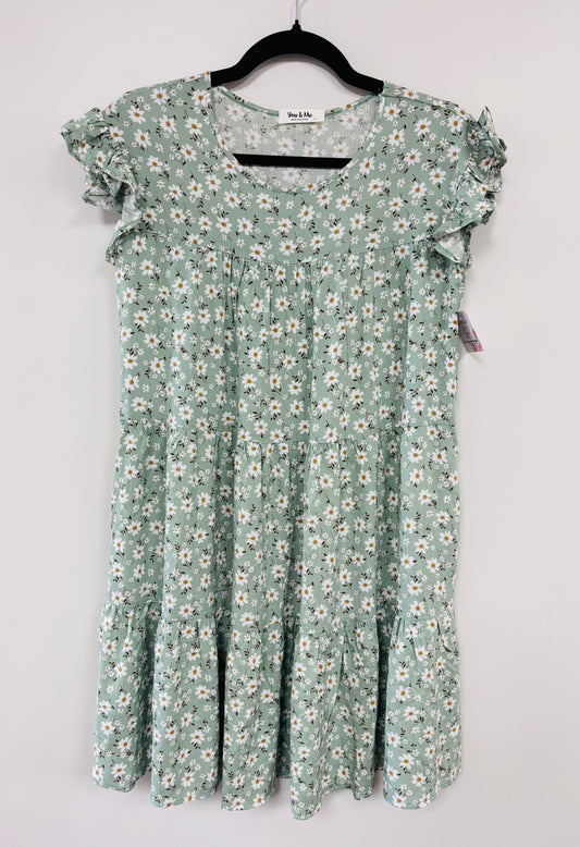 Green floral dress