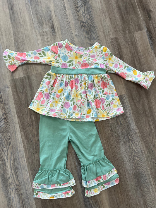 Girls Floral Pant Set