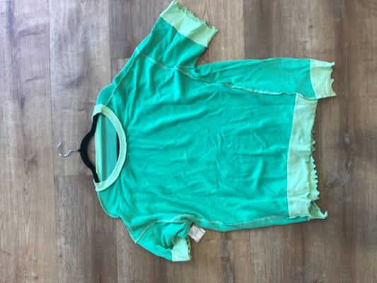 Green/teal stitch shirt