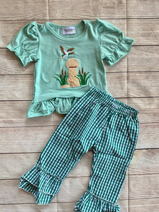 Girl Dog duck pants set