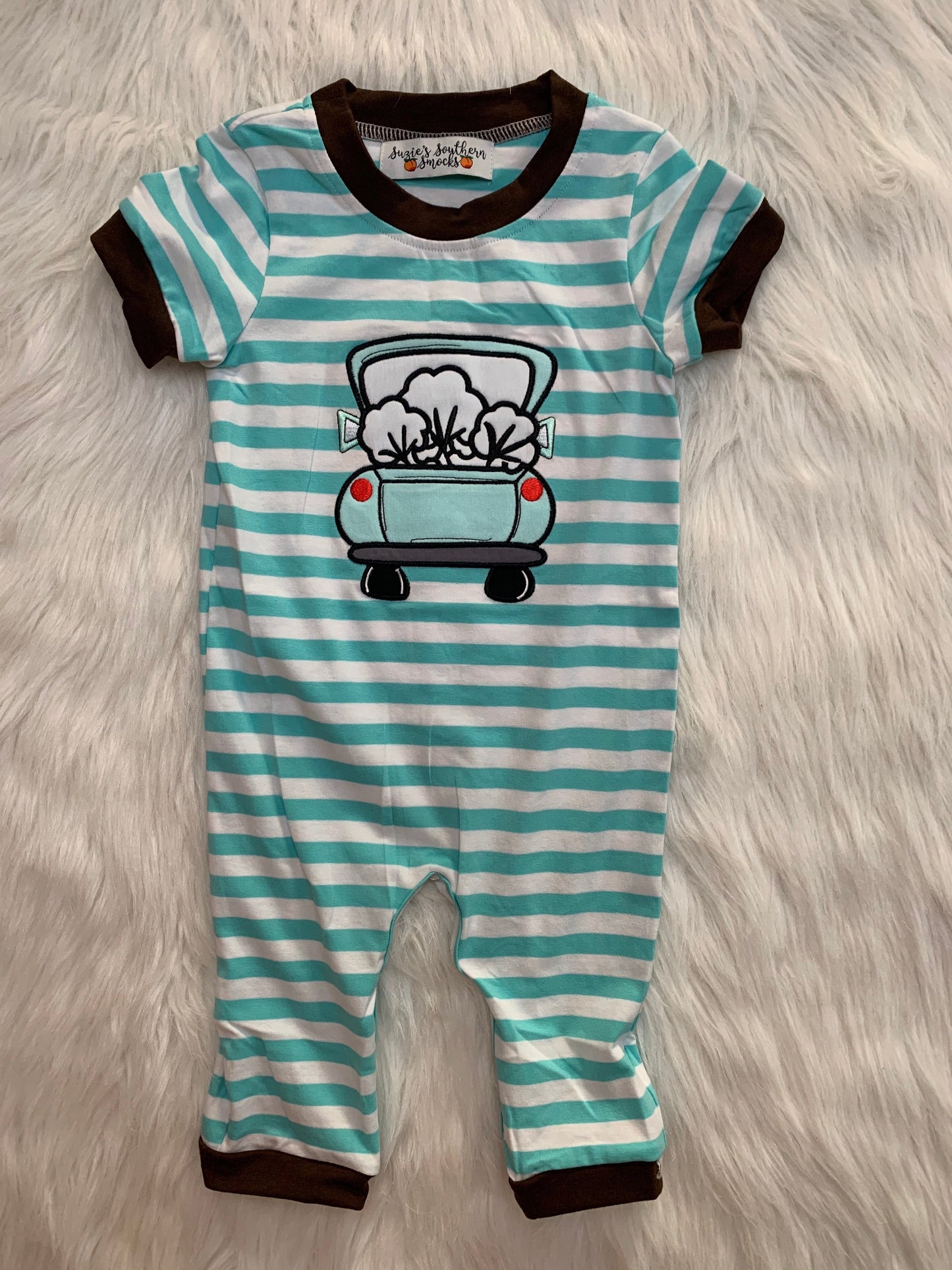 Boy Truck cotton romper
